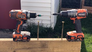 Ridgid new brushless hammer drill VS old brush X4 drill driver with different battery 🤙 [upl. by Auof]