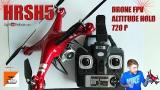 HR SH5  Fpv 720p altitude hold Review y test selfie drone español [upl. by Montagna612]