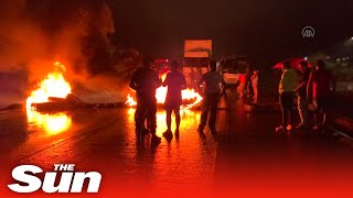 Bolsonaro supporters start fires and block roads after Brazil election defeat [upl. by Shere868]