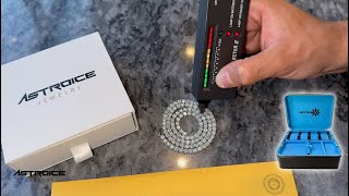 UNBOXING Moissanite Tennis Chain Diamond Tester Approved🥶  Astroice Jewelry [upl. by Enair225]