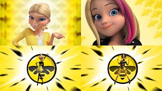 Miraculous Ladybug  Queen Bee and Vesperia Transform Together SCENE 2x24 Malediktator FANMADE 🐝 [upl. by Repsag93]