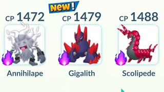 NEW Shadow Annihilape Gigalith Scolipede in Pokemon GO PvP [upl. by Vitale]