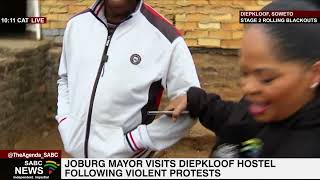 Diepkloof Protest  Joburg Mayor councillors assess living conditions in and around hostel [upl. by Stevens949]