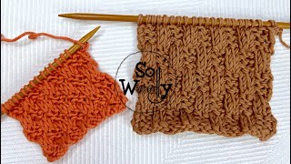 How to knit the Basketweave stitch 2 versions  So Woolly [upl. by Yerd694]