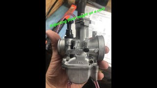 How To  Check Carburetor Float Level on Keihin Carb [upl. by Nairahcaz479]