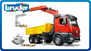 Bruder Toys MB Arocs Construction truck with crane 03651 [upl. by Yrreiht]