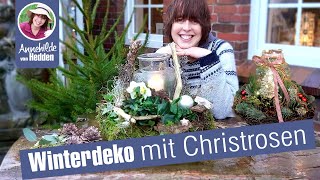 5 Winterdeko Ideen mit Christrosen  DIY Weihnachtsdeko [upl. by Anauqahs]