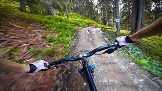 Bikepark Leogang Alte Schmiede Trail  Kavenz VHP 16 amp Canyon Torque [upl. by Atthia]