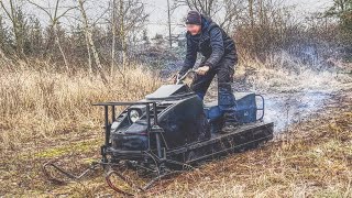 Vorstellung Motor start und Proberunde mit dem Schneemobil Buran 640 [upl. by Nuawd]