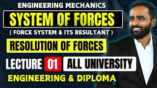 SYSTEM OF FORCESResolution of ForcesLECTURE 01 ENGINEERING MECHANICSPRADEEP GIRI SIR [upl. by Pavyer485]