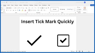 Shortcut for Tick Symbol in Word 🗸 amp ☑ Fastest way to get Check Mark in Word [upl. by Acitel]