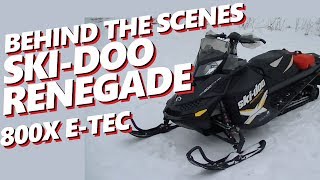 BEHIND THE SCENES 2012 SkiDoo Renegade X 800 etec REVIEW [upl. by Attelliw828]