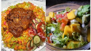 biryani iyo salar qado iskudhelitiran usamey xajiga 🤤 lunch for husband biryani amp salad Arab style [upl. by Eeima]