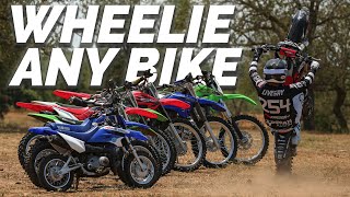 Wheeling 7 Different Dirt Bikes 50cc to 300cc 1000 BET  Best Beginner Tips [upl. by Siekram]