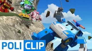 Sudden landslide on a cliff  Robocar Poli Rescue Clips [upl. by Calie489]