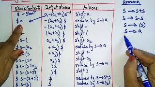 Shift reduce Parsing  Compiler Design  Lec  8  Bhanu Priya [upl. by Eimrej]