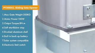 300KG DC24V Gear Chain Driven Optional battery backup residential sliding gate opener [upl. by Witt]