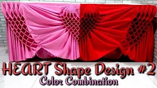 HEART Shape Design 2 Tutorial Table Skirtingheart shape designDiamond shape Flower Rose Design [upl. by Pyotr]