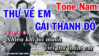 Karaoke Thư Về Em Gái Thành Đô  Tone Nam Nhạc Sống Dễ Hát Nhất [upl. by Pail442]