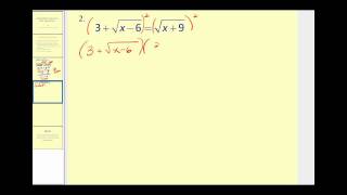 Solving Radical Equations part 2 of 2 [upl. by Marpet]