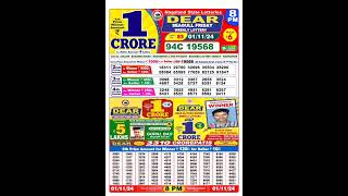 Nagaland lottery result today 8pm 01112024  morning Nagaland State Lottery Result Pdf [upl. by Ahseid498]