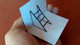 Very Easy DrawingHow to Draw small 3D Art on paper3D ladder Optical illusion [upl. by Ellehcen]