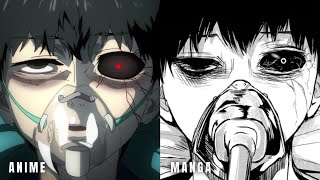 Anime VS Manga  Tokyo Ghoul Season 1 Episode 1 [upl. by Korrie26]