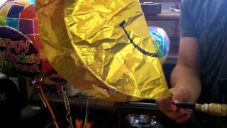 birthday Mylar balloon helium inflation [upl. by Lafleur655]