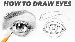 HOW TO Draw Realistic Eyes  Top 3 Trick Tips To Improve [upl. by Elly]