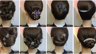 Simple n easy hairbun hairstyle  easy party hairstyles  hairstyle for saree [upl. by Artie416]