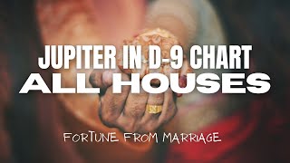 Jupiters Placement In The Houses Of The D9 Chart  Your Fortune From Marriage [upl. by Colis]