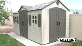 Lifetime 15 Ft x 8 Ft Outdoor Storage Shed Overview 60079 [upl. by Ythomit]