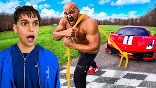 World’s Strongest Man VS my Ferrari Supercar [upl. by Mercier]