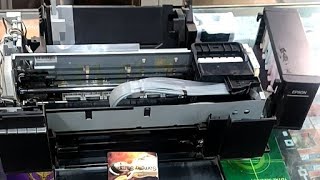 Epson L805 L8050 PVC Card Printer CD DVD sensor problem PVC CARD return ink flashingepson service [upl. by Htnnek962]