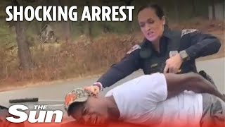 Shocking moment Alabama cop tasers crying handcuffed man repeatedly [upl. by Newman]