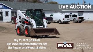 To be sold at Auction May 15 2024  900AM  2019 Bobcat S740 skid loader 4541 [upl. by Hassett942]