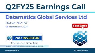 Datamatics Global Services  Q2FY25  Earnings Conference Call  earningcall concall datamatics [upl. by Julissa]