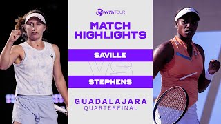 Daria Saville vs Sloane Stephens  2022 Guadalajara Quarterfinal  WTA Match Highlights [upl. by Sesiom16]