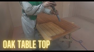 Sandblasting wooden table top [upl. by Dowell318]