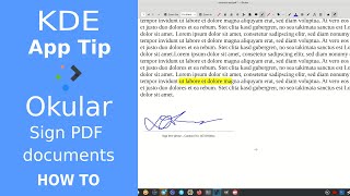 KDE Tip  Okular Sign PDFs [upl. by Randall]