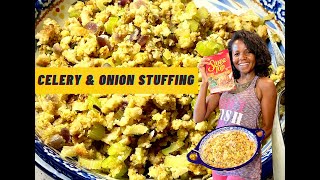 Easy Stovetop Stuffing With Celery And Onion  How to make storebought stuffing taste homemade [upl. by Nykal417]