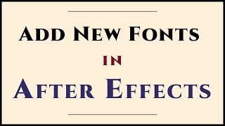 Add New Fonts to After Effects Mac — Quickly [upl. by Oirom]