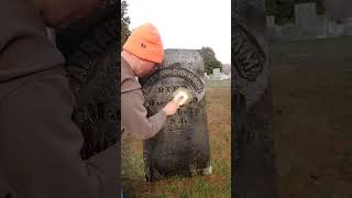 Cleaning my 5th greatgranduncles headstone cemetery history [upl. by Eseilana]