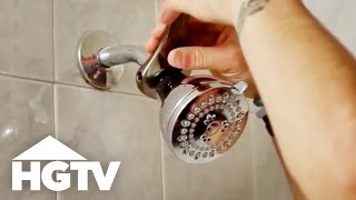 How to Change a Showerhead  At Home Tips  HGTV [upl. by Analli]