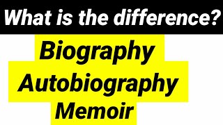 Biography Autobiography amp Memoir Difference [upl. by Brittnee112]