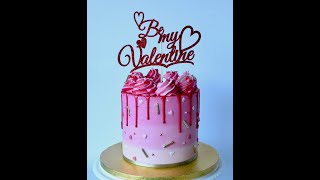 How To Make Valentine’s Day Ombré Buttercream Drip Cake Tutorial  Bonus Buttercream Recipe [upl. by Harlen]