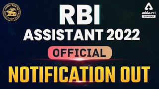 RBI Assistant 2022 Official Notification Out  Age Education Syllabus  Complete Information [upl. by Miche]