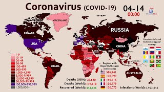 How the Coronavirus Spread to 95 of the World by mid April Map Timelapse [upl. by Akeemat533]