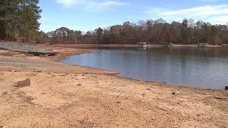 Lake Lanier levels down to their lowest in about 6 years because of drought conditions [upl. by Natala]