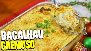 RECEITA DE BACALHAU CREMOSO COM BATATA  Fricassê de bacalhau fácil [upl. by Aeneg]